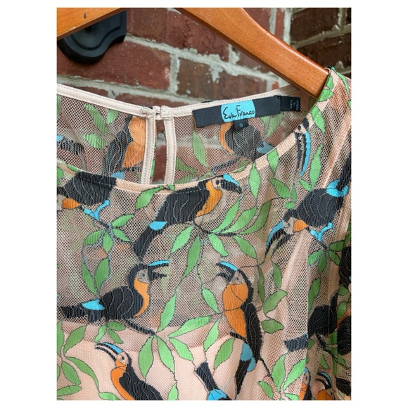 NWOT Anthropologie Eva Franco Bosque Embroidered Top in Chartreuse Size Small - Picture 7 of 15